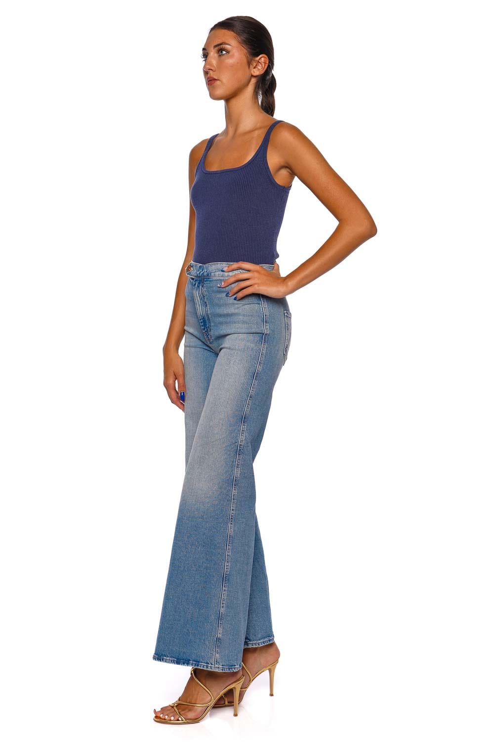 The Tab Roller Skimp Wide Leg Jean