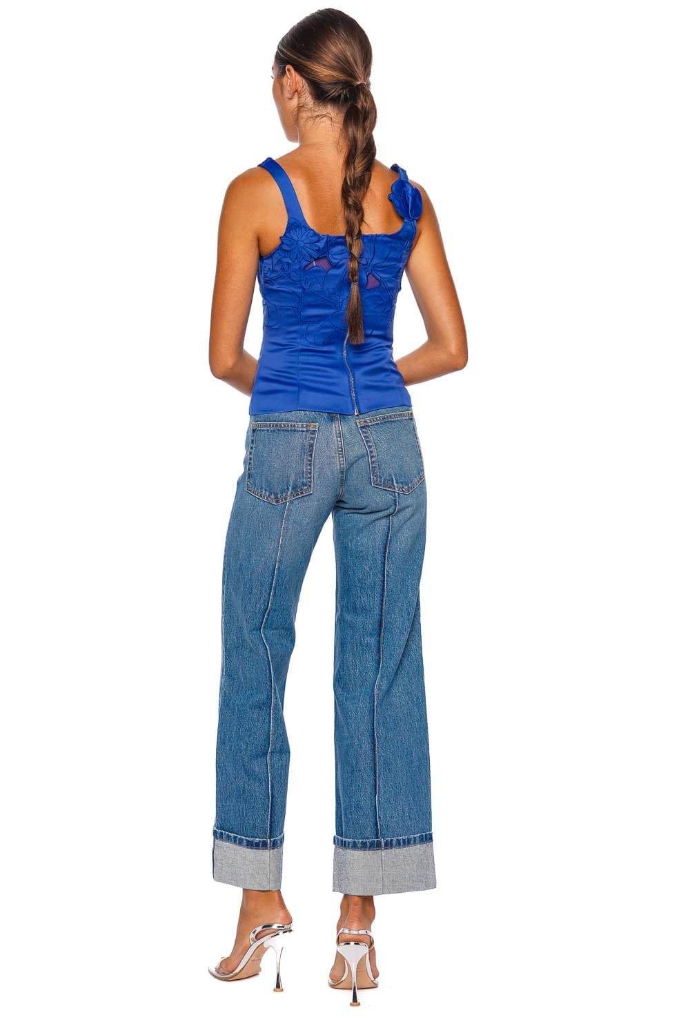 Isadora Lapis Floral Applique Sleeveless Top