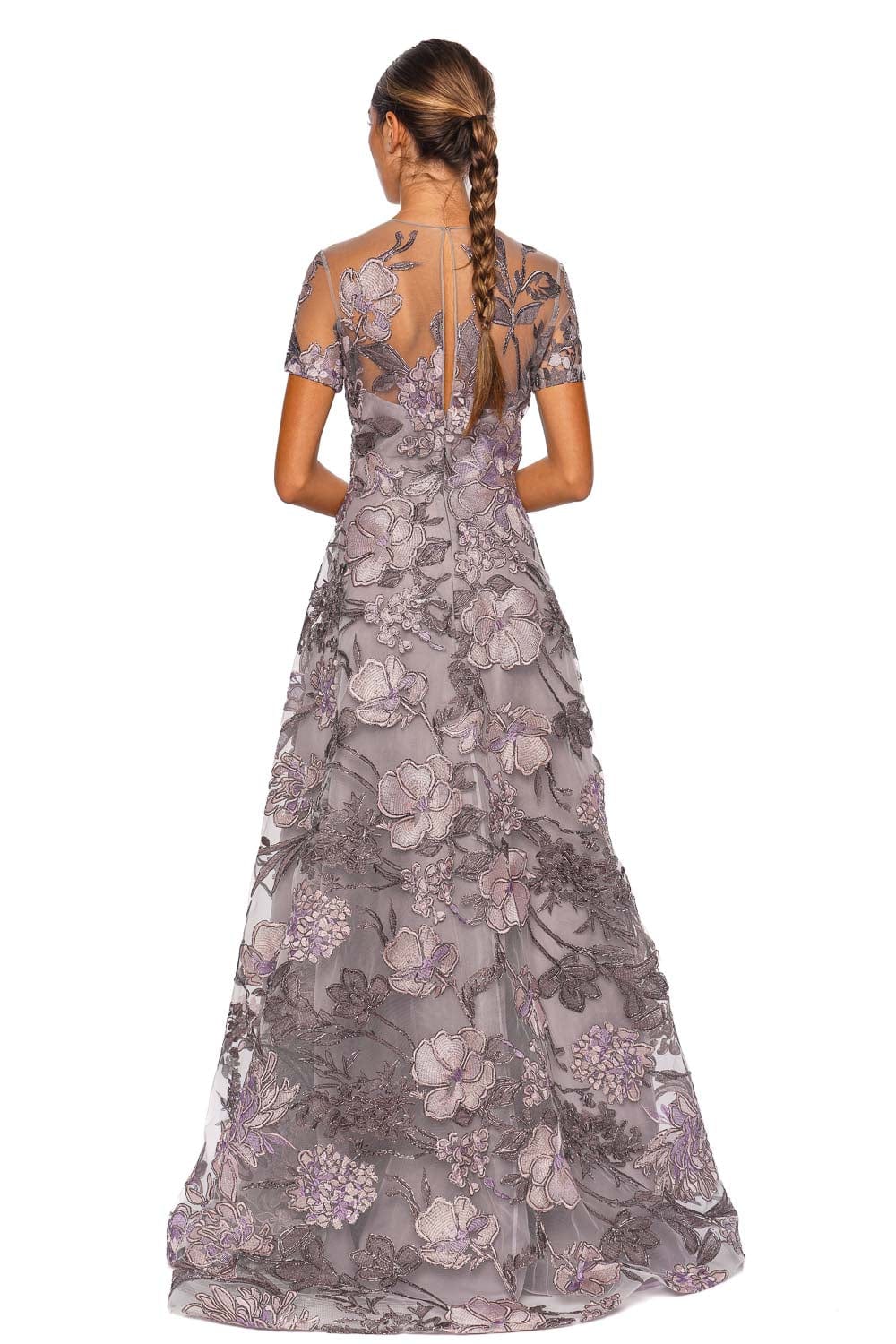 Metallic Raffia Cap Sleeve Gown