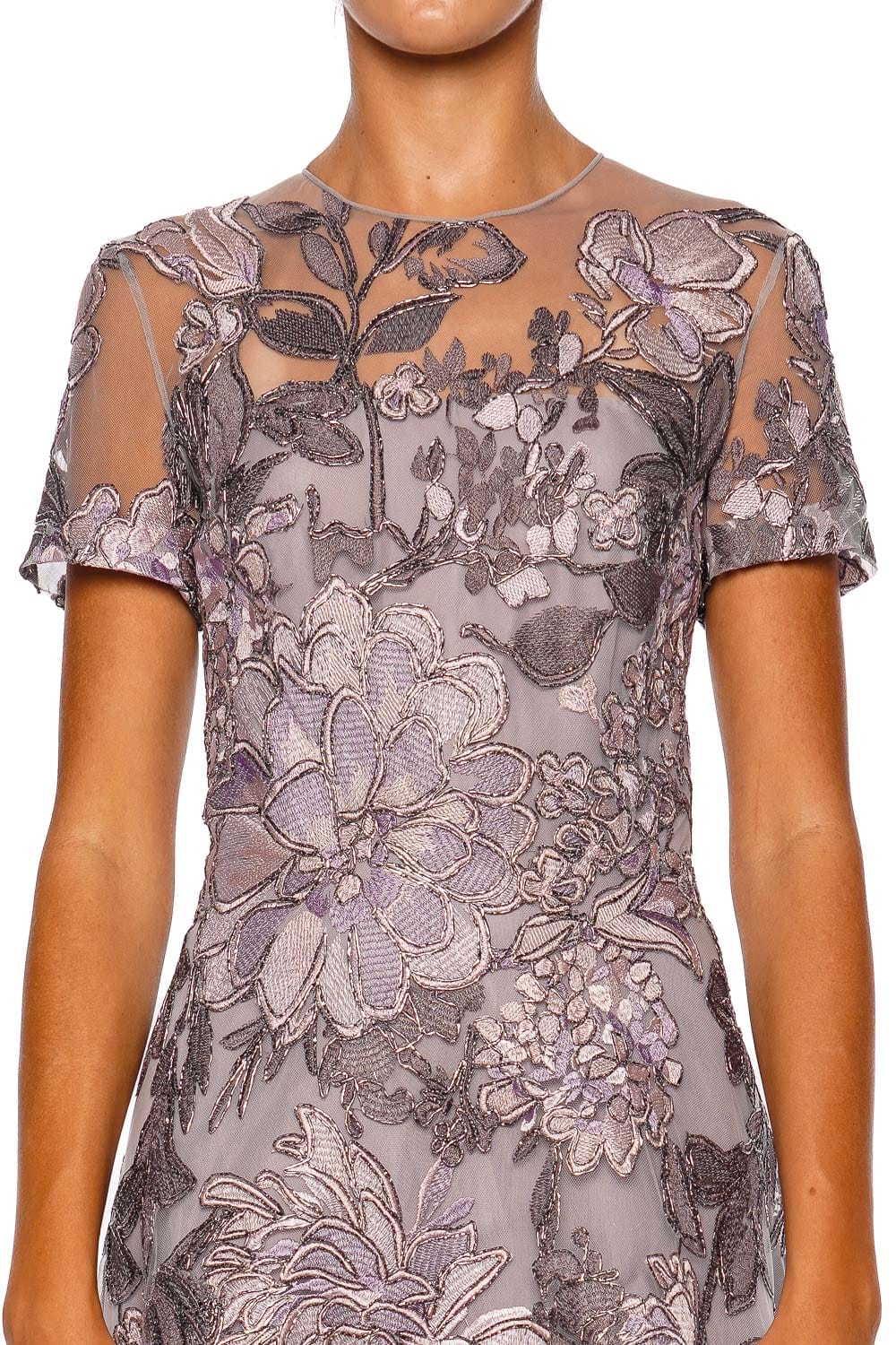 Metallic Raffia Cap Sleeve Gown