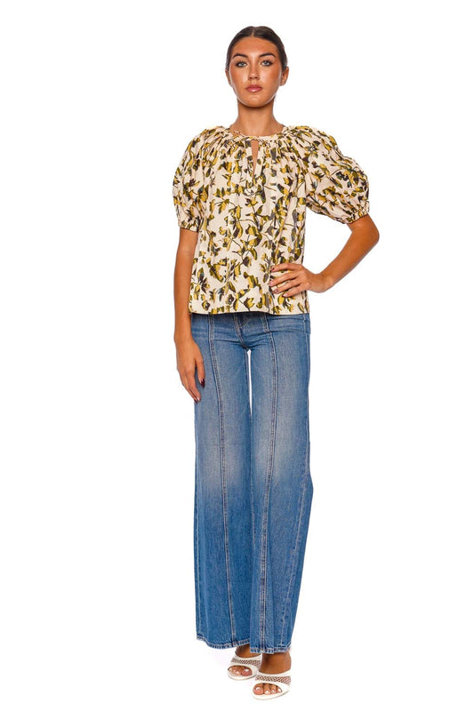 Loli Floral Cotton Puff Sleeve Blouse