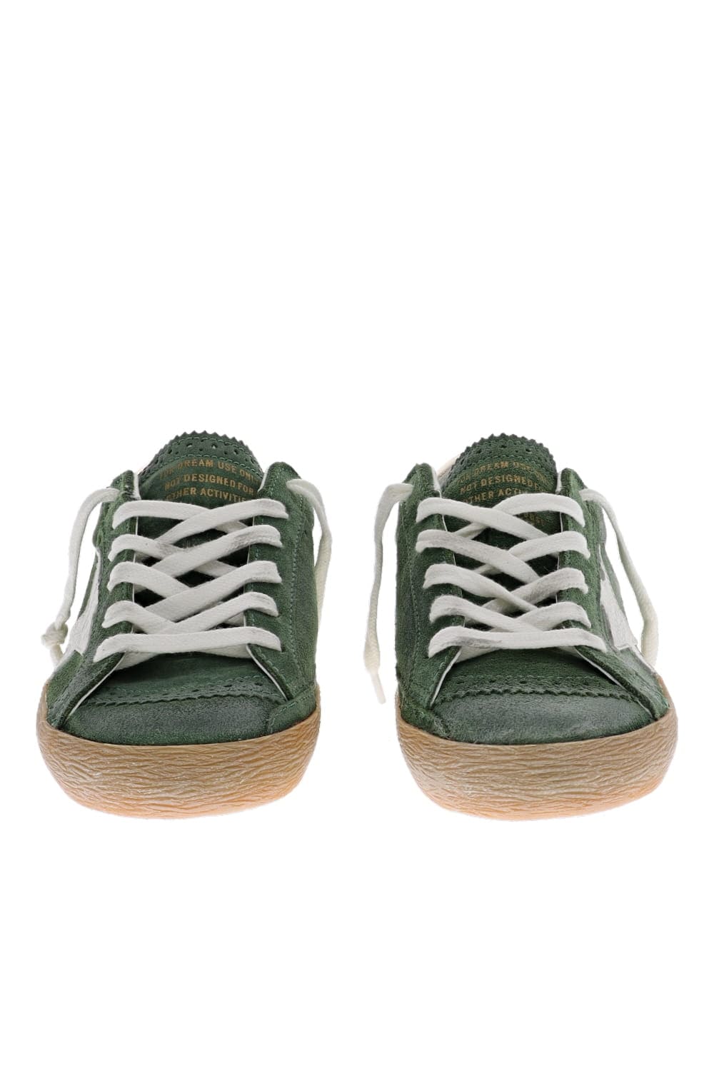 Super Star Green Stitch Suede Sneakers
