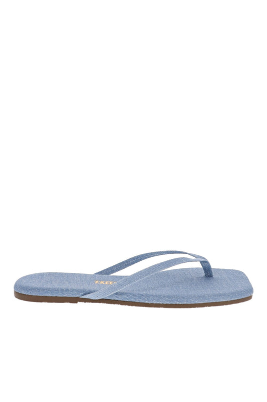 Lily Washed Denim Square Toe Sandals