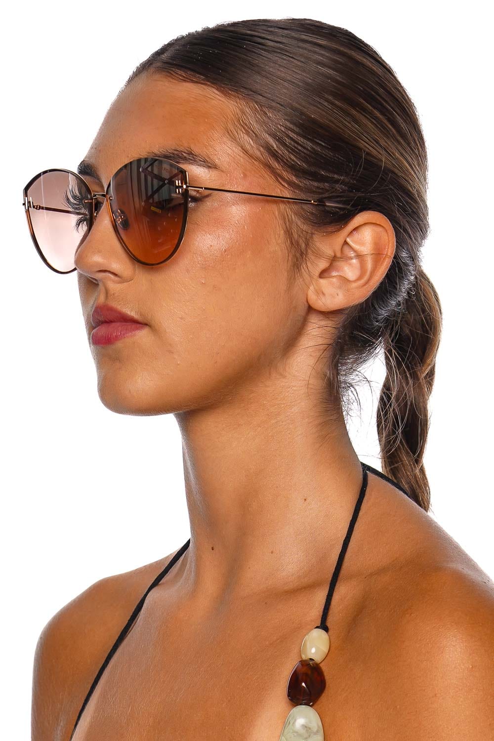 Evangeline Rose Gold Cat Eye Sunglasses