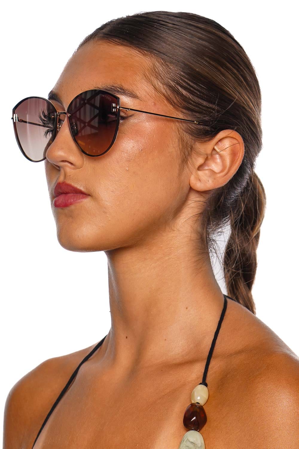 Evangeline Brown Cat Eye Sunglasses