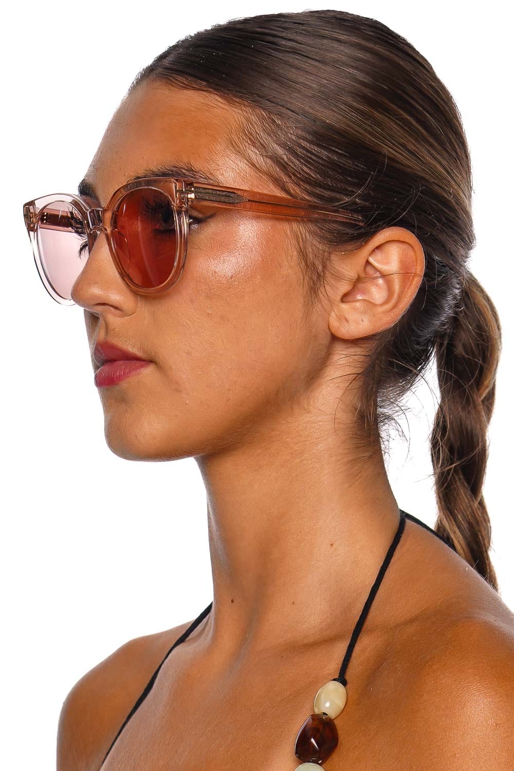 Moira Pink Transparent Acetate Sunglasses