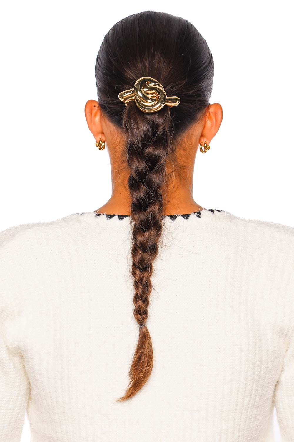 Glossy Gold Knot French Barrette