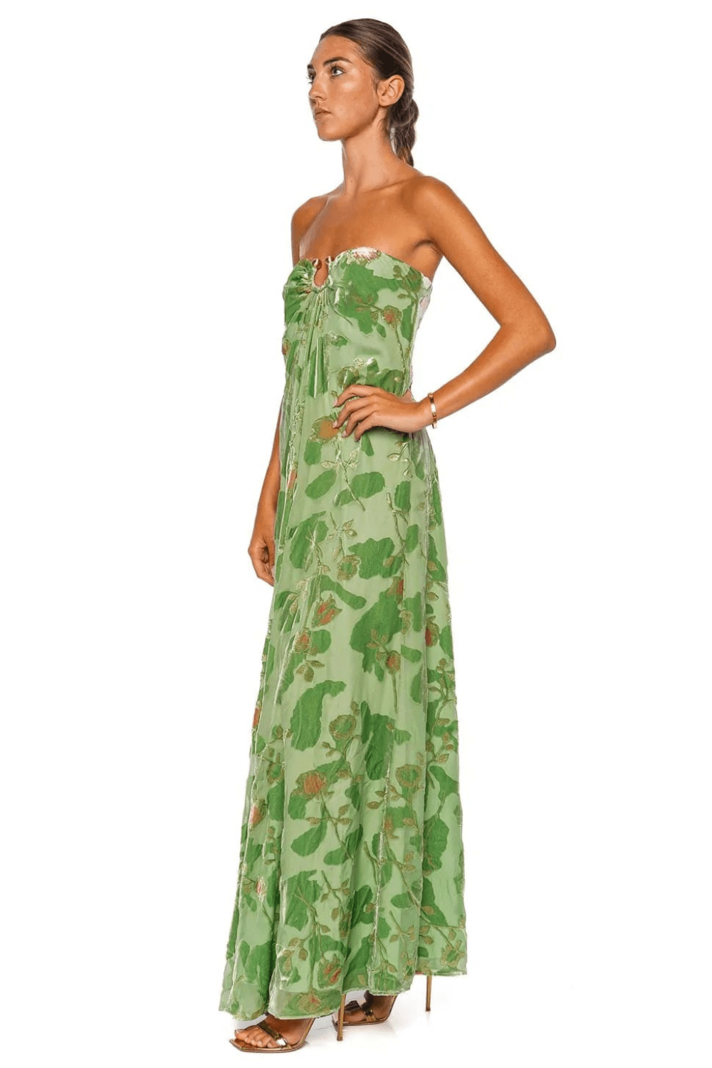 Renay Moldavite Strapless Maxi Dress