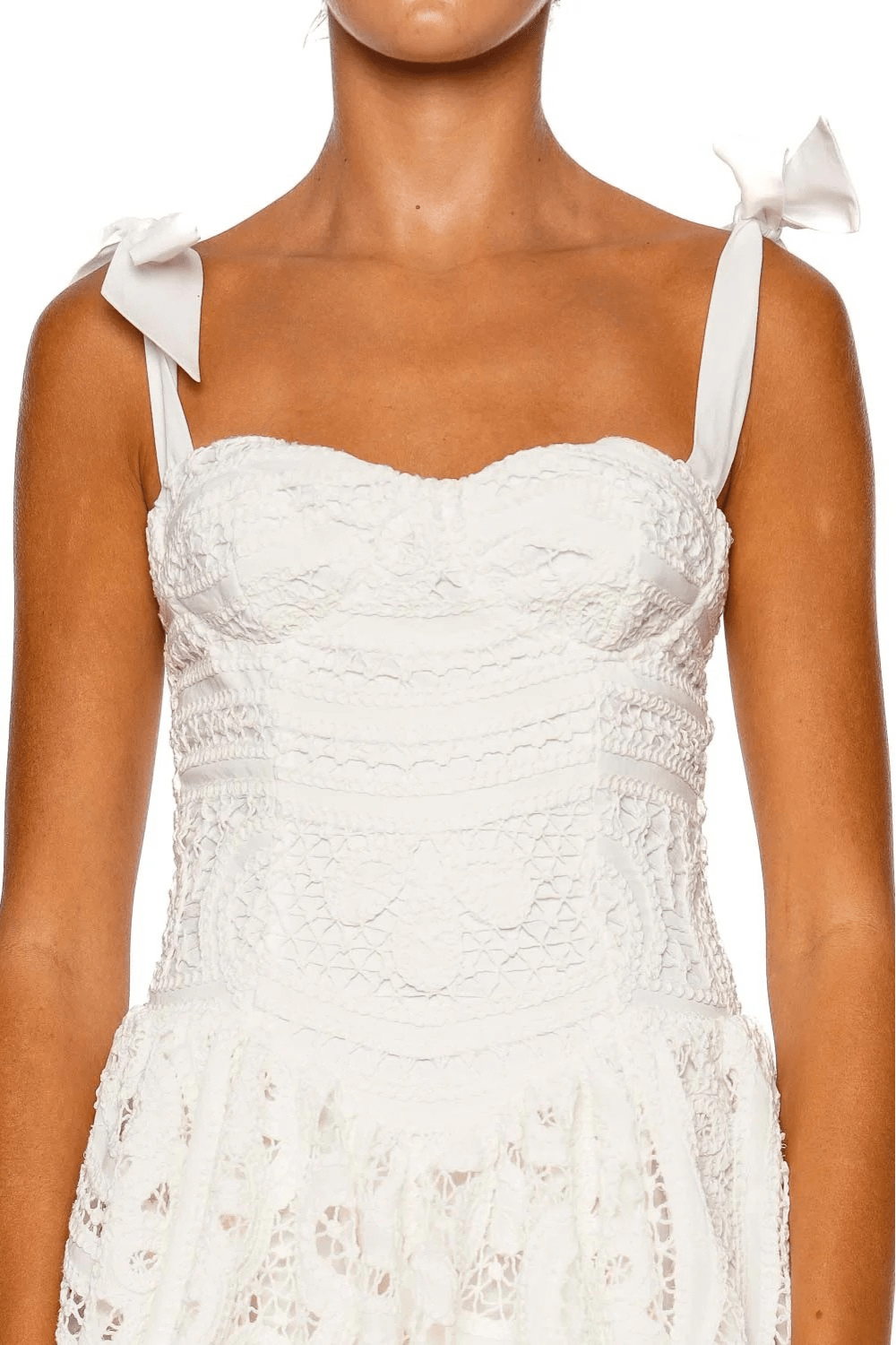 Rhythmic Lace Tie Shoulder Mini Dress