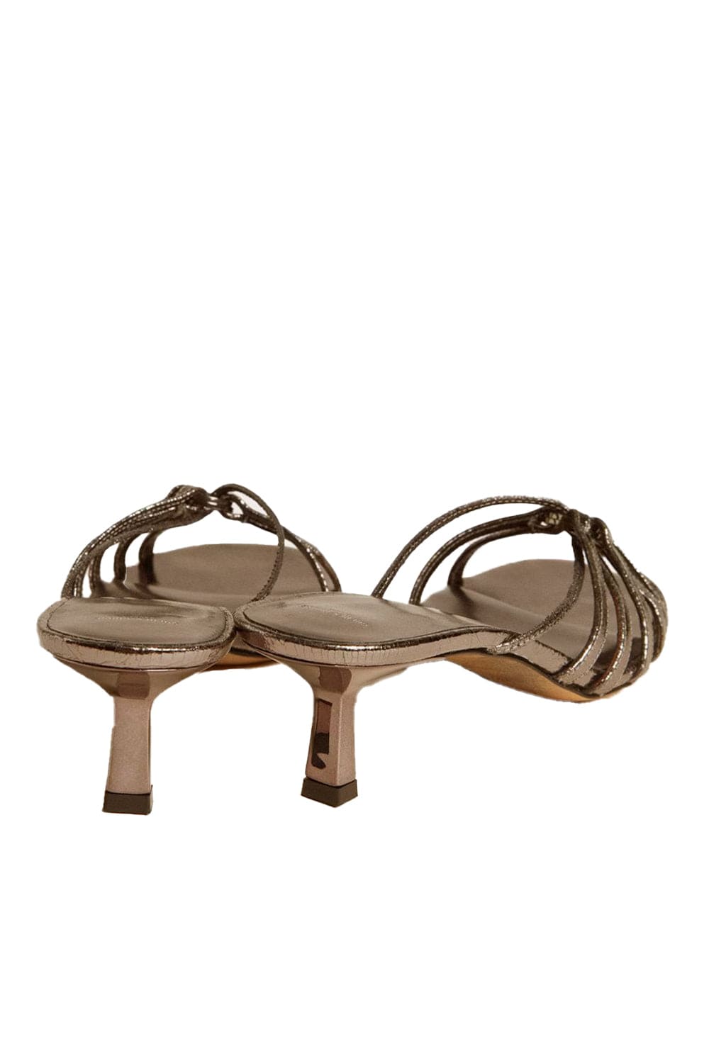 Nico Metallic Chain Leather Kitten Heel