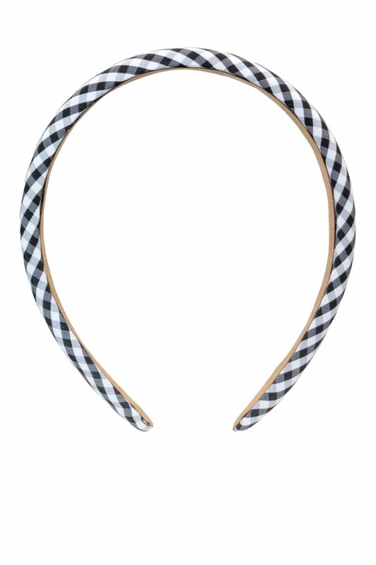 Navy Gingham Halo Padded Headband
