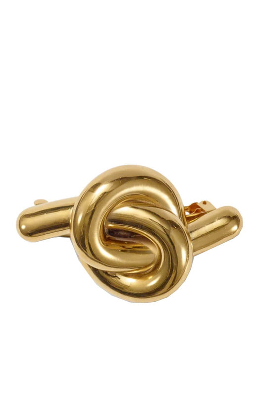 Glossy Gold Knot French Barrette