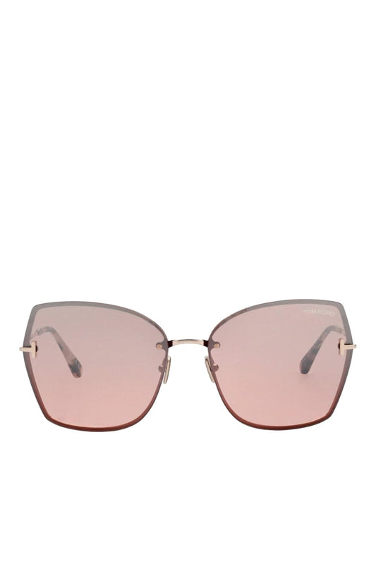 Nickie Pink Rose Gold Butterfly Sunglasses