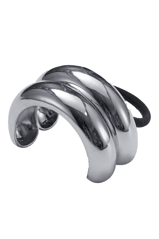 Glossy Double Arch Silver Pony Cuff