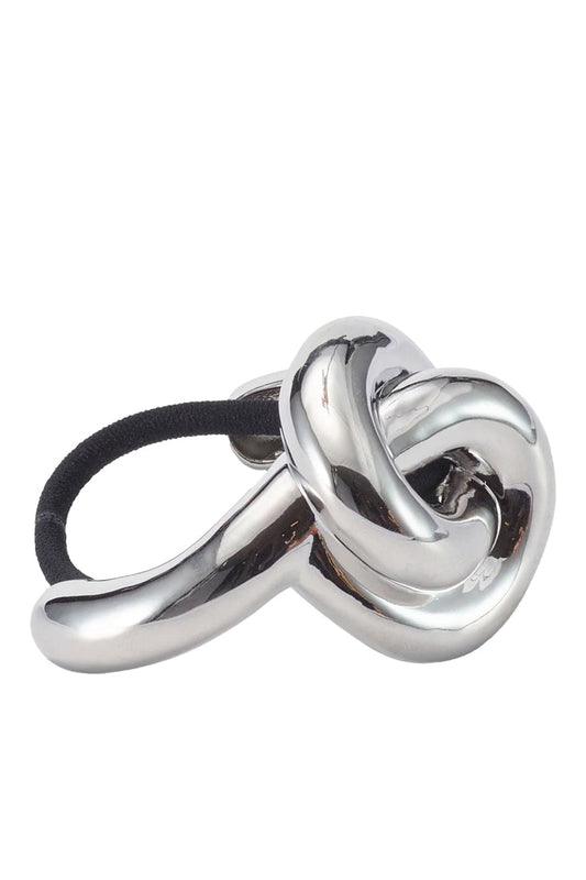 Glossy Knot Silver Pony Cuff