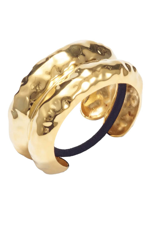 Hammered Double Arch Gold Pony Cuff