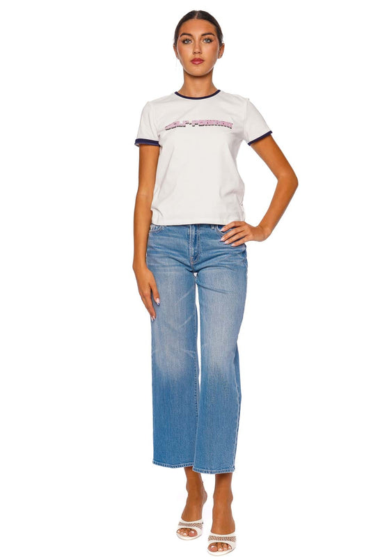 Pink Logo Contrast Trim Tee