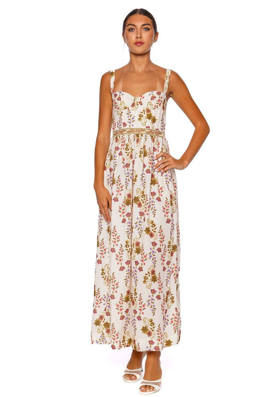 Maria Aura Floral Midi Dress