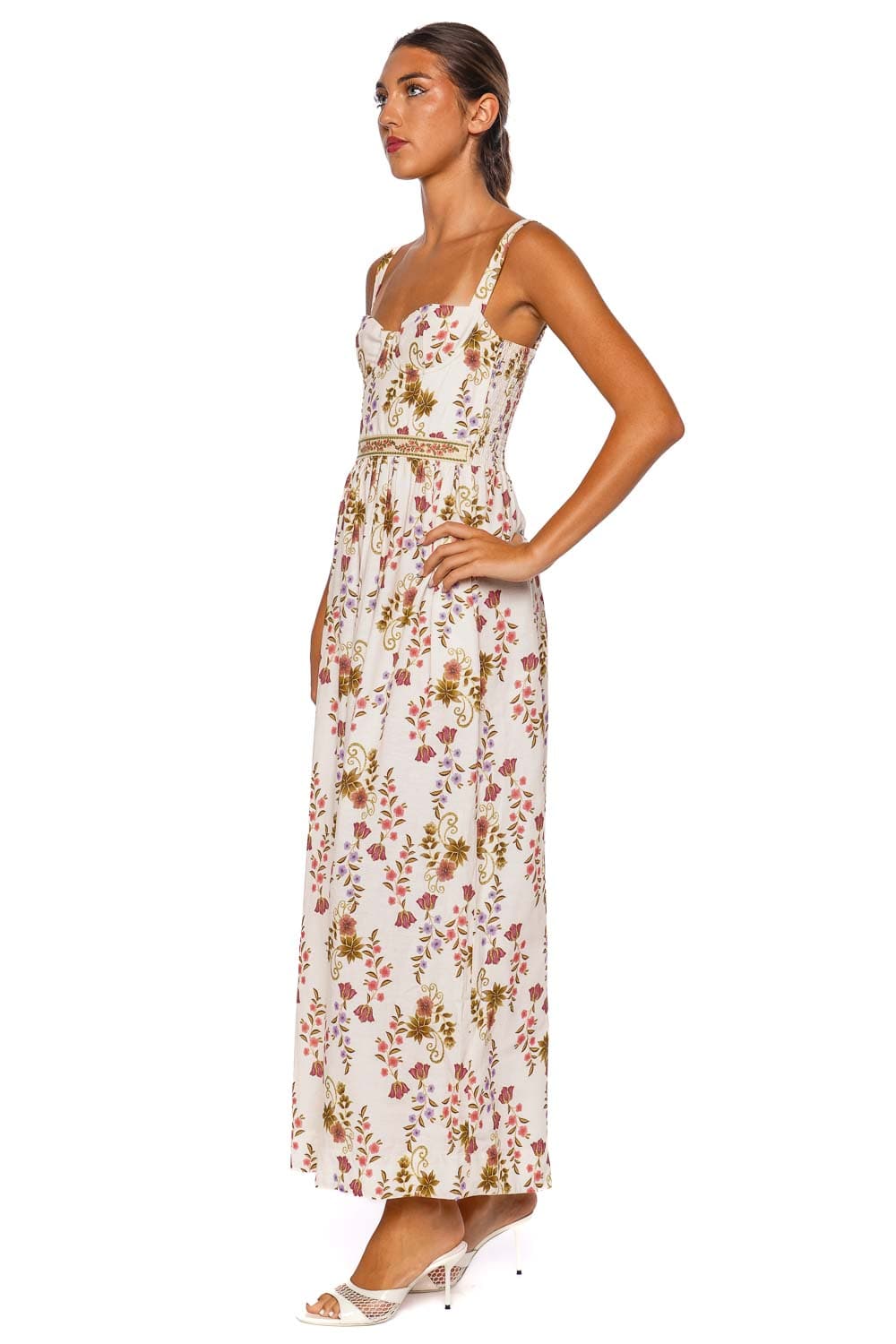 Maria Aura Floral Midi Dress