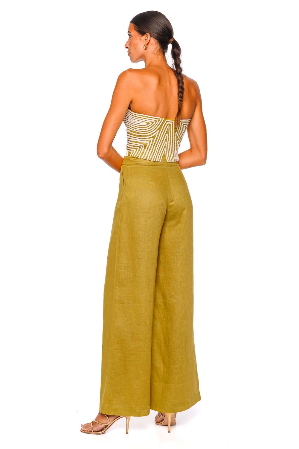 Y Limon Lime Strapless Crop Top