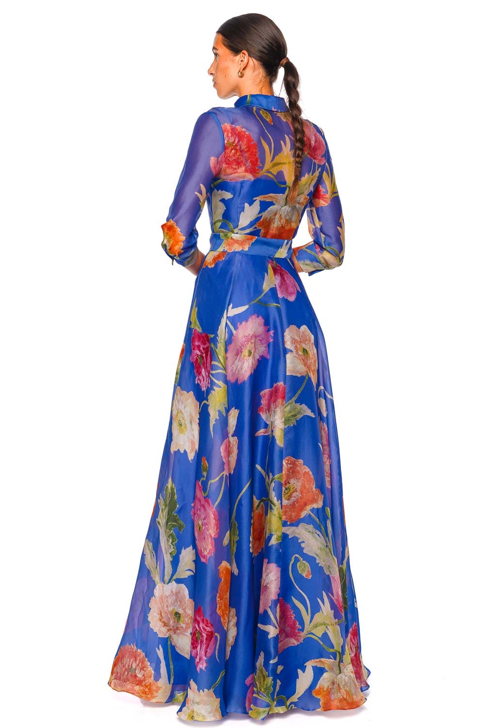 Bluebell Poppy Floral Belted Trench Gown
