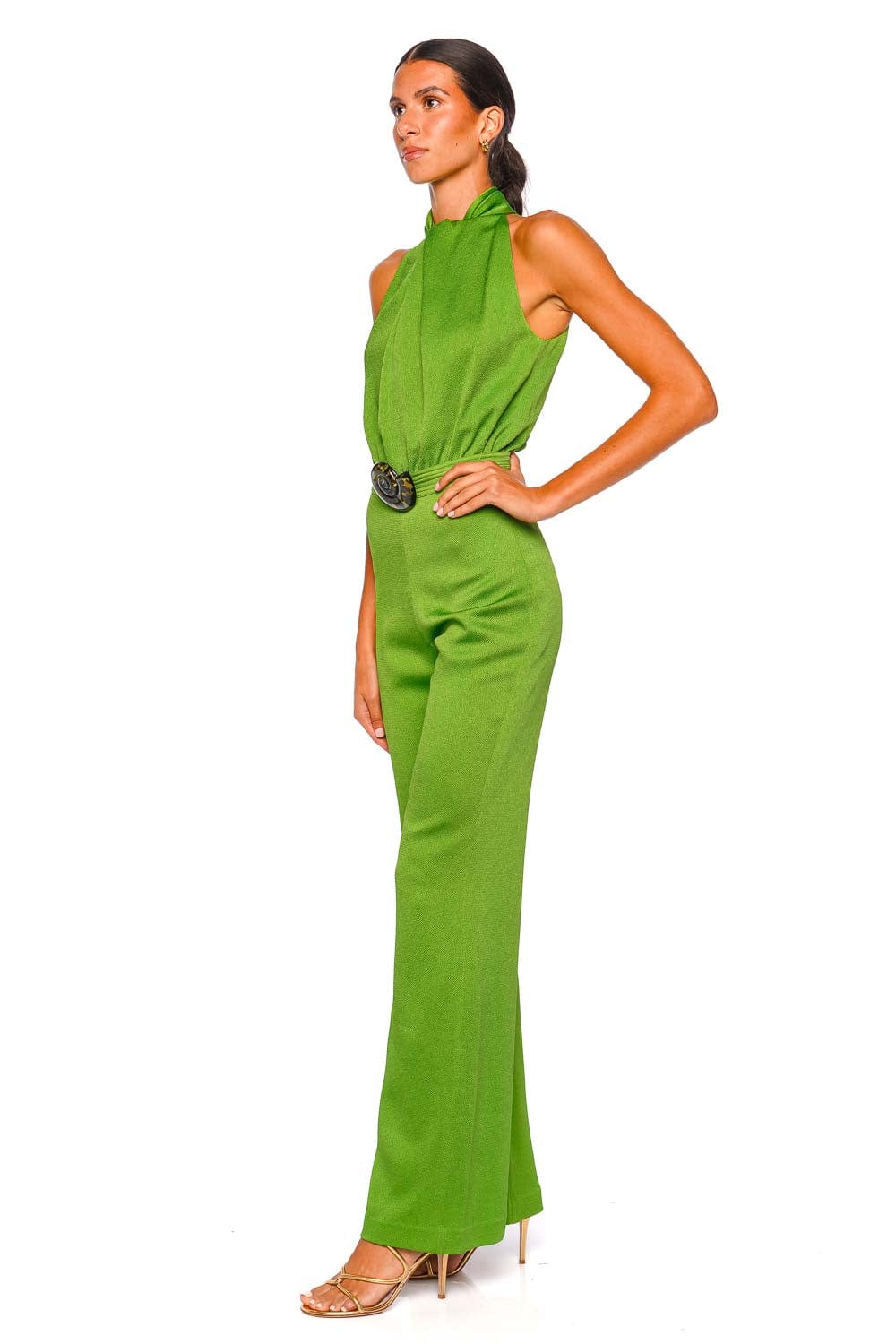 Siv Embellished Satin Sleeveless Jumpsuit