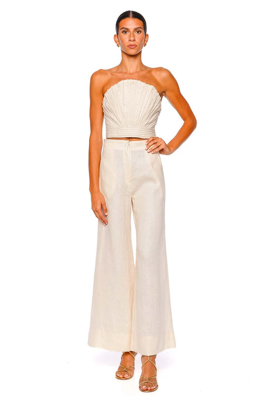 Copa Cabana Ivory Strapless Cropped Top