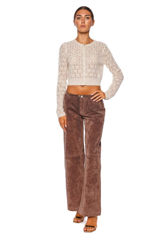 Calico Ivory Pearl Embellished Cardigan