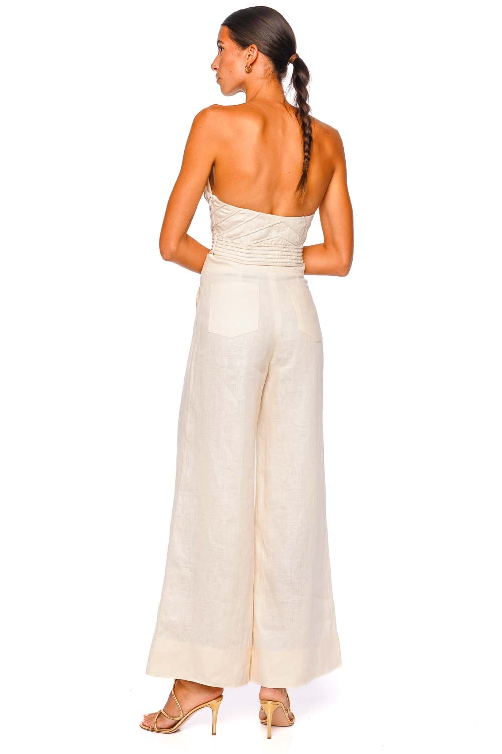 Copa Cabana Ivory Strapless Cropped Top