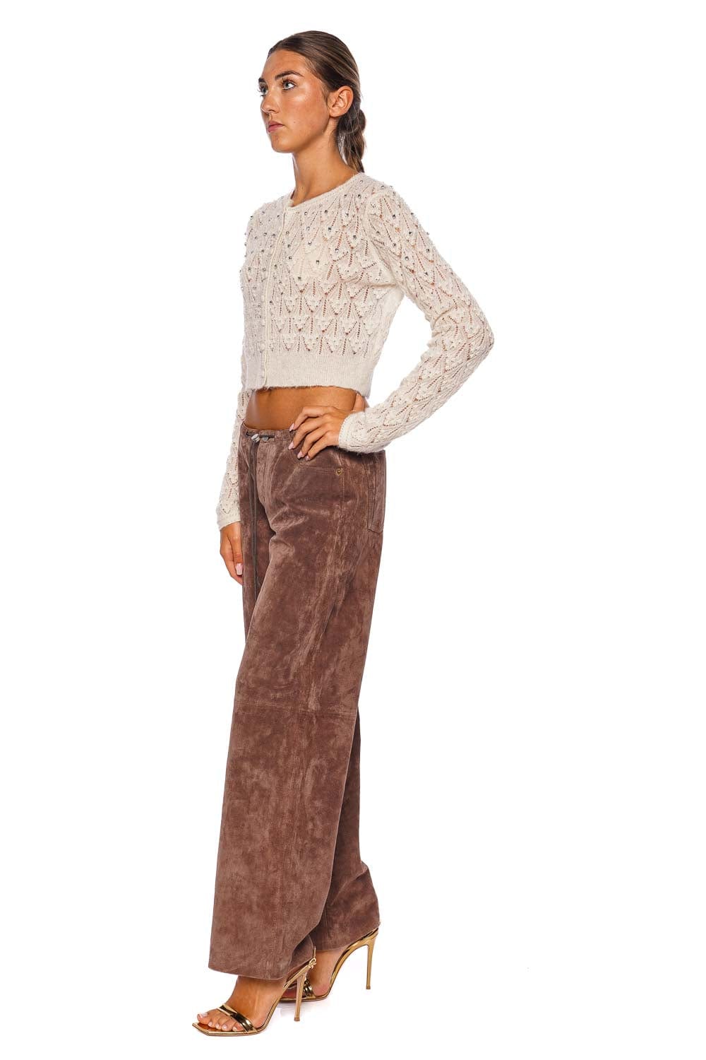 Cool Chocolate Suede Low Rise Jean