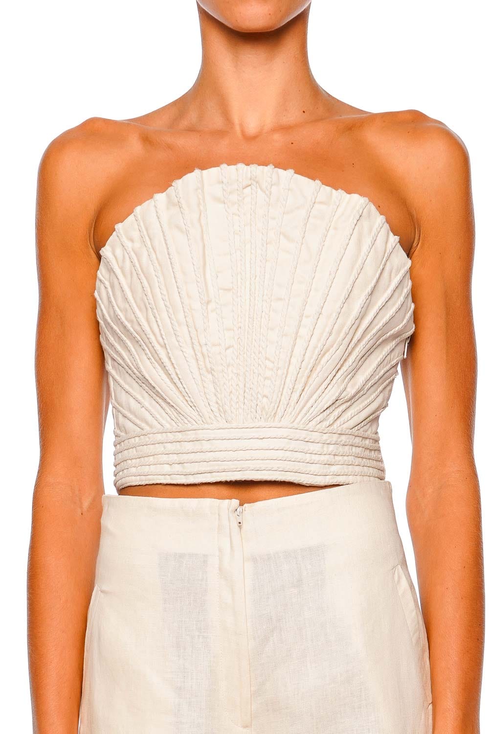 Copa Cabana Ivory Strapless Cropped Top