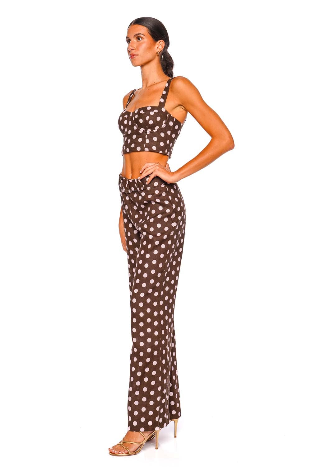 Claudine Joelle Polka Dot Cropped Top