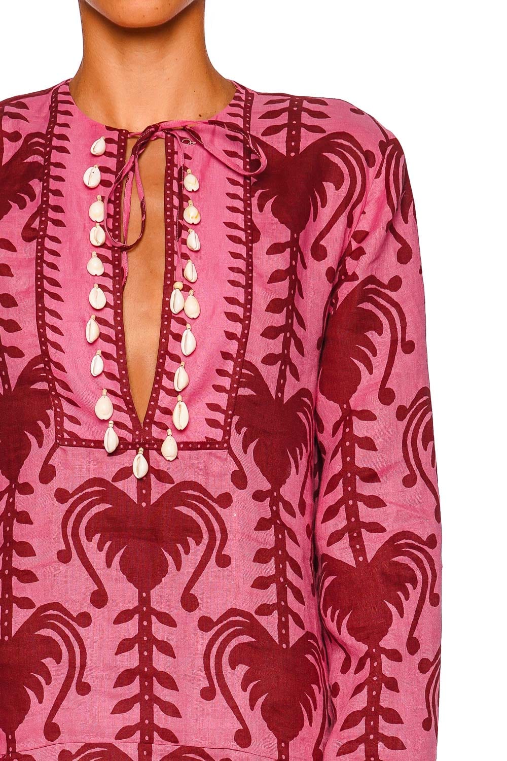 Wild Savannah Pink Bell Sleeve Tunic Dress