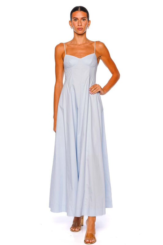 Cynthia Blue Cotton Maxi Dress