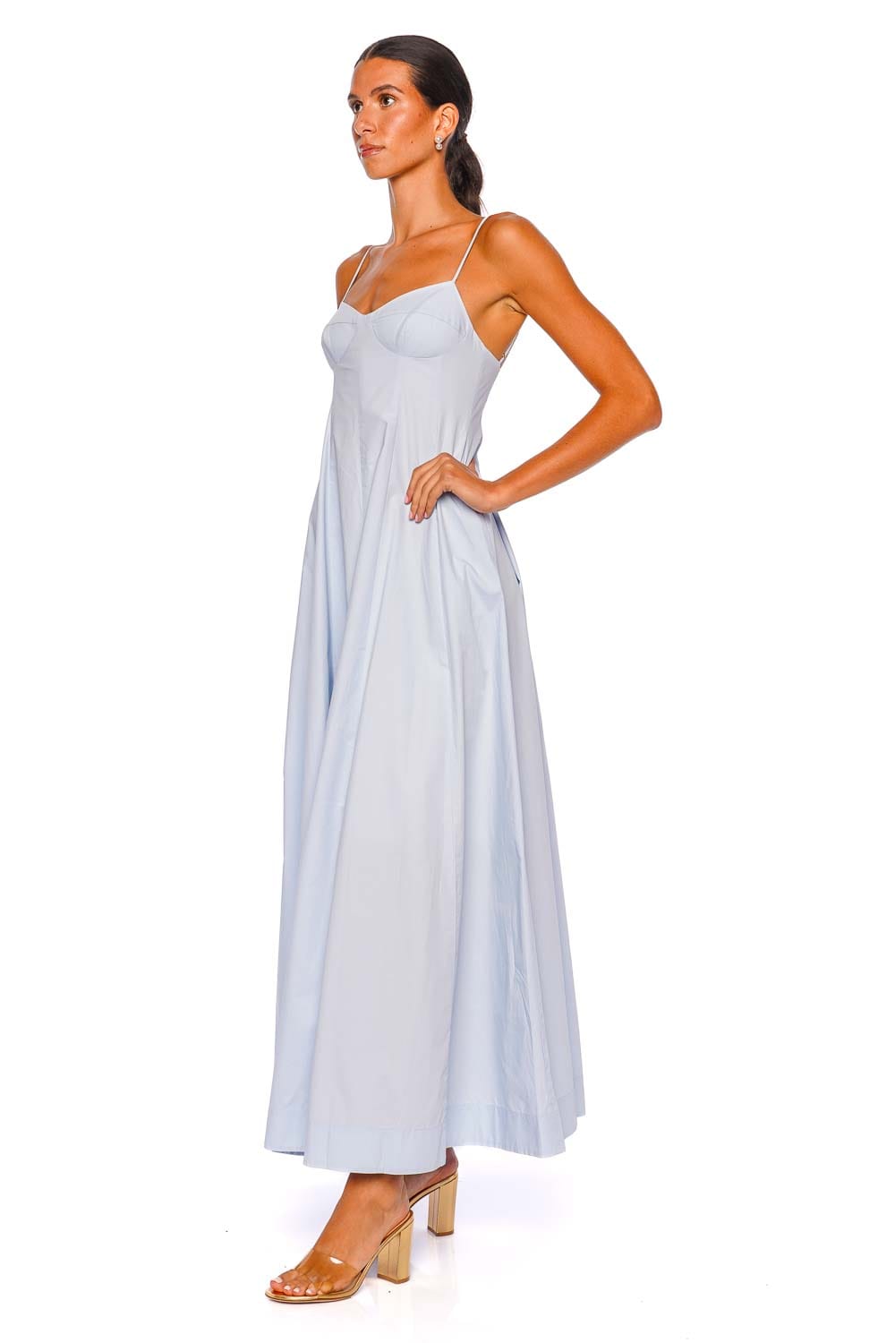 Cynthia Blue Cotton Maxi Dress
