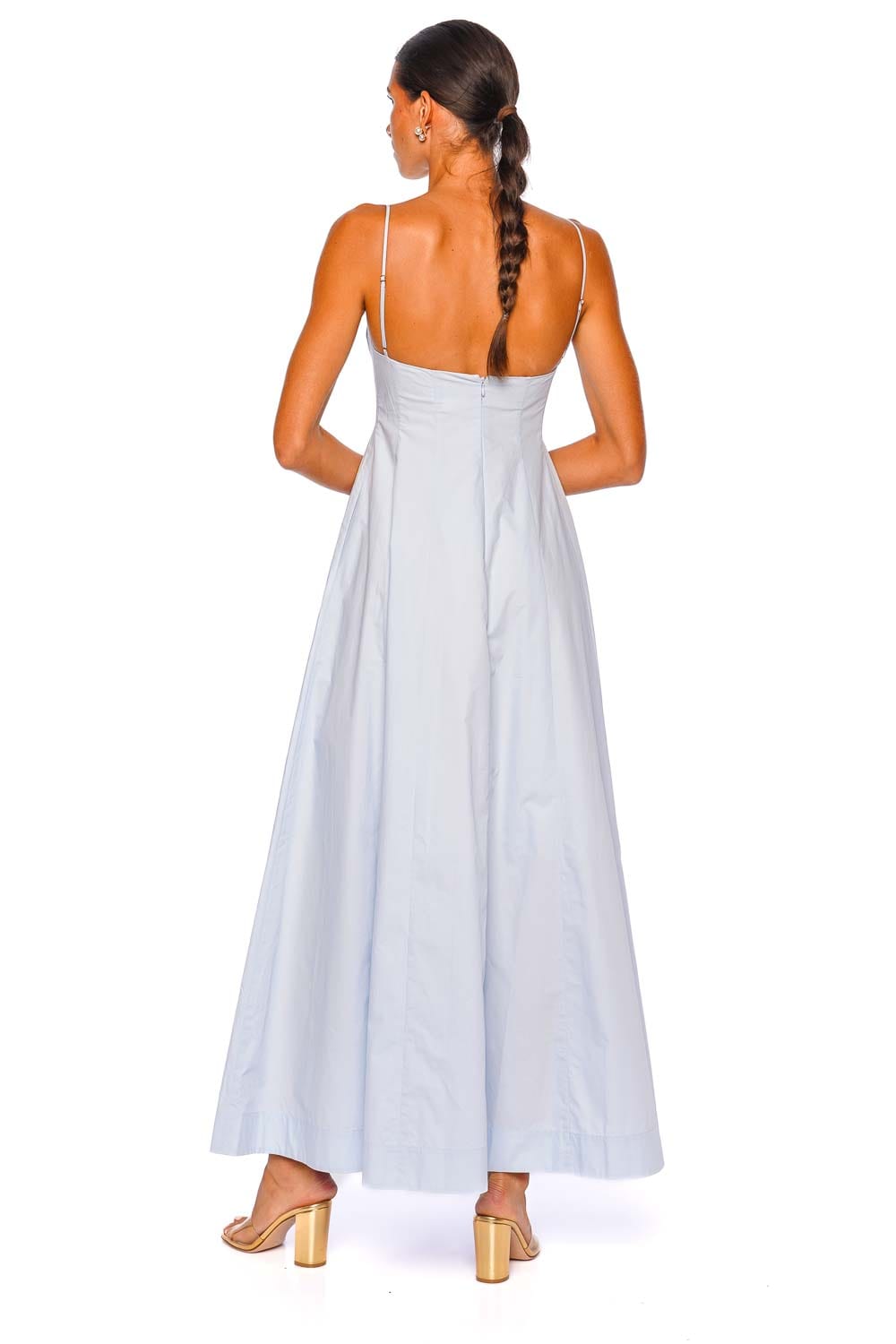 Cynthia Blue Cotton Maxi Dress